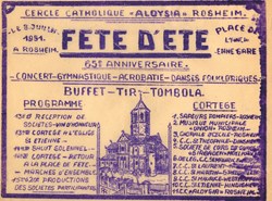 Les fêtes organisées par le Cercle Aloysia