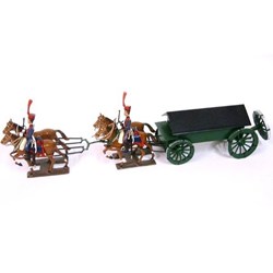 Caisson Gribeauval, attelage 4 chevaux