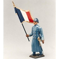 Drapeau de l'infanterie de ligne en capote bleu horizon