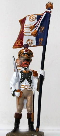 Officier de l'infanterie avec la norme