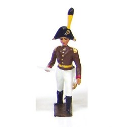 Officier des artilleurs autrichiens avec carte