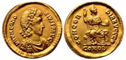 Solidus Théodose Ier faux moderne