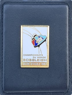 Alpe d'Huez 1967 plaque championnats du monde de bobsleigh