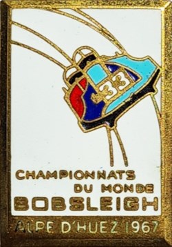 Alpe d'Huez 1967 badge championnats du monde de bobsleigh