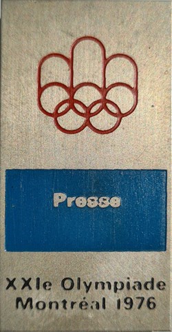 Montréal 1976 badge Presse