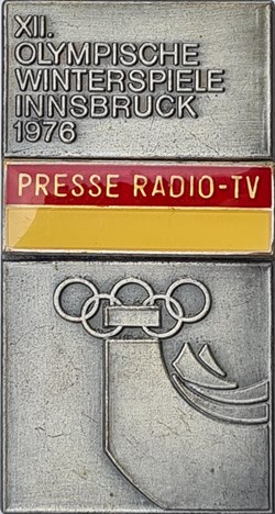 Innsbruck 1976 badge Presse Radio-TV