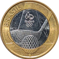 Rio 2016 pièce de 1 real Golf