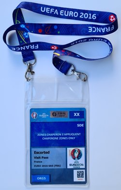 Euro 2016 tour de cou (lanyard) et pass