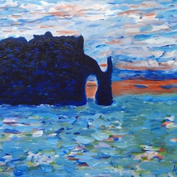 Huile sur toile Etretat 60x50