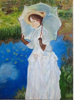 Huile Femme a l'ombrelle 36x48