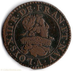 CGKL396 - Double tournois LOUIS XIII 1629A Paris