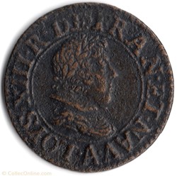 CGKL390 - Double tournois LOUIS XIII 1628A Paris