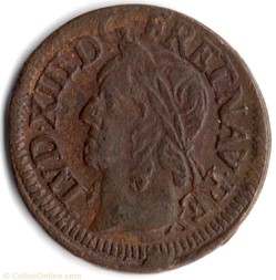 CGKL514 - Double tournois LOUIS XIII 1642H La rochelle