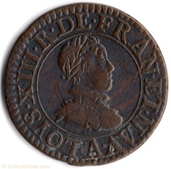 CGKL386 - Double tournois LOUIS XIII 1614A Paris