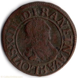 CGKL496 - Double tournois LOUIS XIII 1637R Villeneuve
