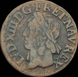Louis XIII - Double Tournois de La Rochelle Type de Warin 1643 - CGKL.516