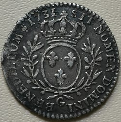 Dixième d'écu aux branches d'olivier 1731 G