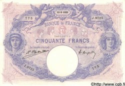 50 Francs Bleu et rose