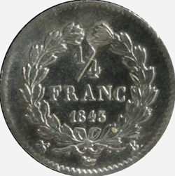 Louis-Philippe 1er - 1/4 Franc - 1843 B