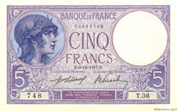5 Francs Violet type 1917
