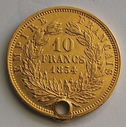 Napoléon III - 10 Francs Tête nue - Tranche lisse