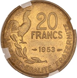 Vingt Francs Guiraud - 4 faucilles