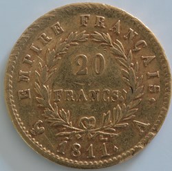 20 Francs - Laurée Empire - 1811 A
