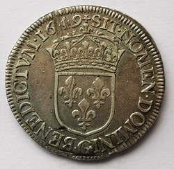 Demi écu à la mèche longue 1649 G