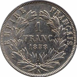 Napoléon III - 1 Franc Tête nue - 1853 A