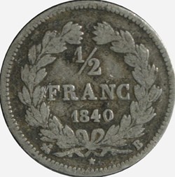 Louis-Philippe 1er - 1/2 Franc - 1840 B