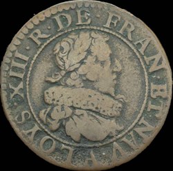 Louis XIII - Double Tournois de Paris Type 6 1629 - CGKL.396