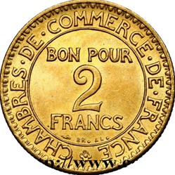 Deux Francs Chambre du Commerce