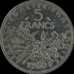Cinq Francs Semeuse Argent