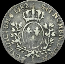 Vingtième d'écu au petit buste fort 1782 Paris