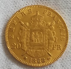 Napoléon III - 20 Francs Tête laurée - 1868 BB
