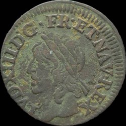 Louis XIII - Double Tournois de Corbeil Type de Warin 1643 - CGKL.516