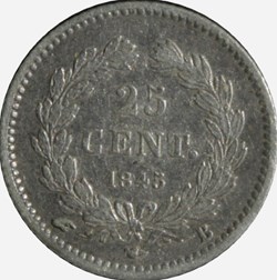 Louis-Philippe 1er - 25 Centimes - 1845 B