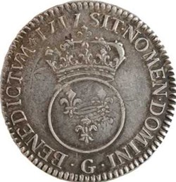 Demi-écu Vertugadin 1717 G