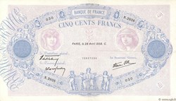 500 Francs Bleu et rose modifié