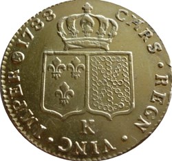 Double Louis d'or au buste nu 1788 K
