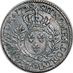 Cinquième d'écu aux branches d'olivier - 1728 G