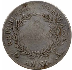 5 Francs - An XI A
