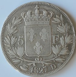 Charles X - 5 Francs Type 2 - 1827 D