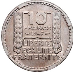 Dix francs Turin Grosse Tête 1947
