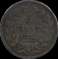 Louis-Philippe 1er - 5 Francs Domard Type 2 - 1832 W