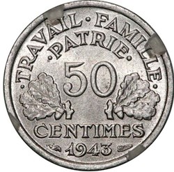 50 centimes Francisque - Type léger