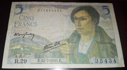 5 Francs Berger - 1943