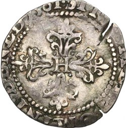 Quart d'Ecu au col gaufré - 1581 G