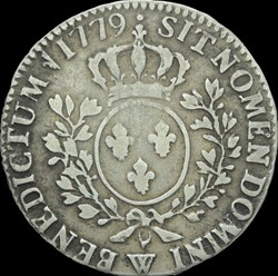 Demi écu aux lauriers 1779 W