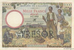 1000 Francs Algérie surchargé